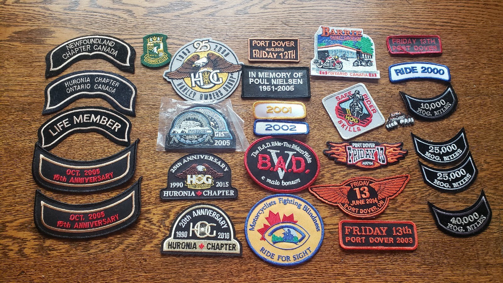 VTG HARLEY DAVIDSON Jacket Vest PATCH Embroidered LOT