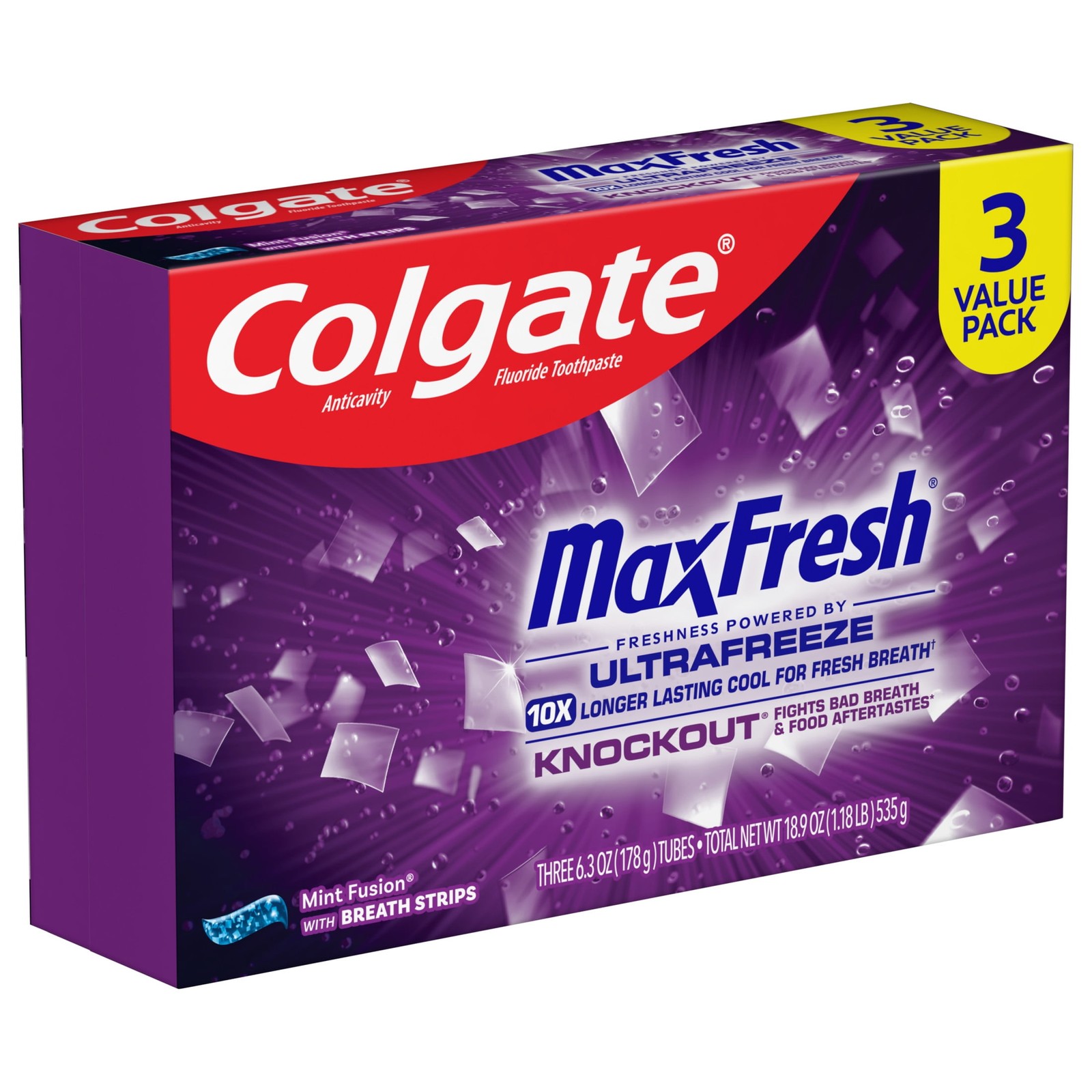Colgate MaxFresh Knockout Mint Toothpaste, 3 Pack, 6.3 oz,NEW PRODUCT EXPLOSION