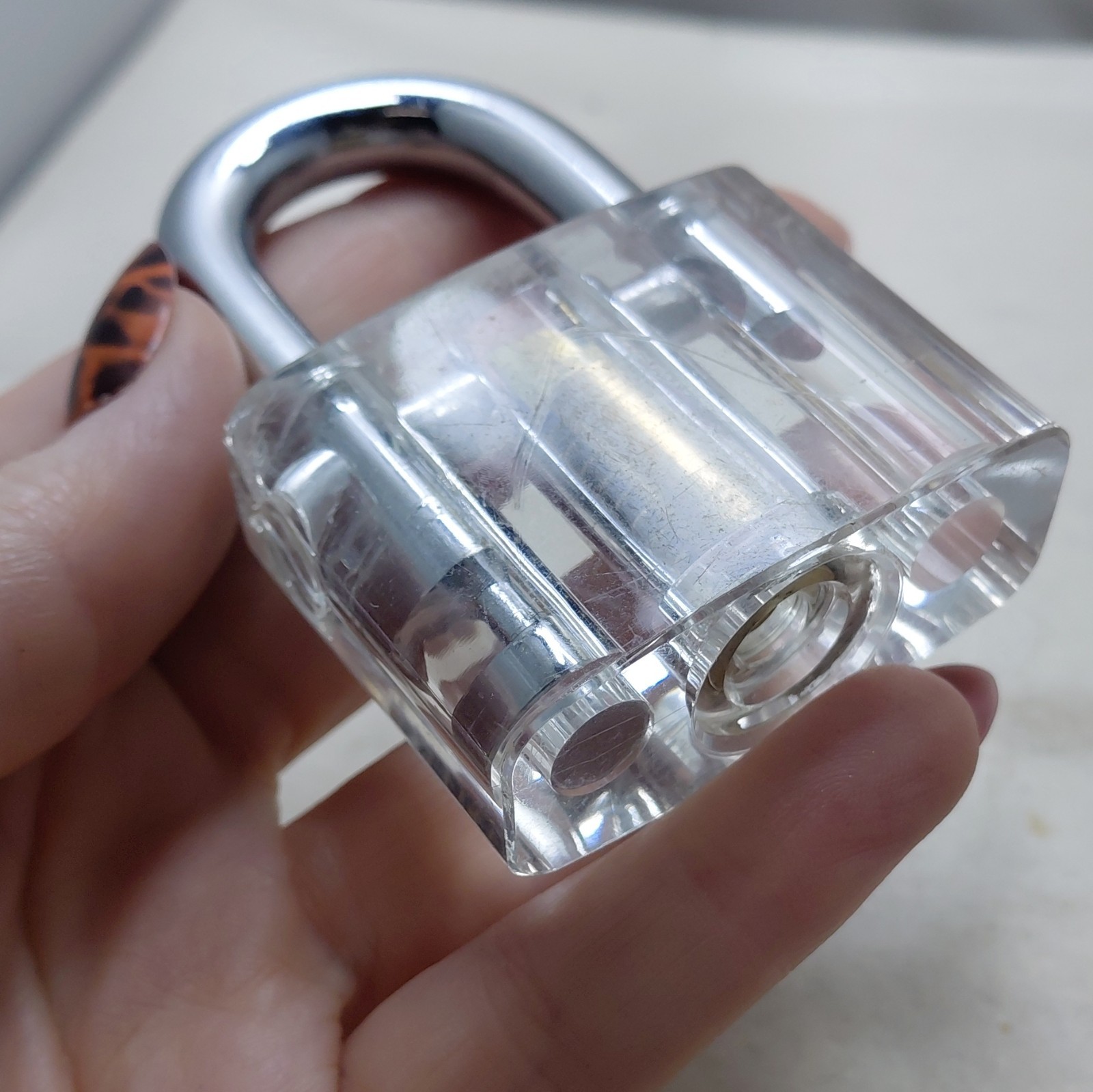 Set of 2 Transparent Practice Padlocks with Keys Locksmith Training Tool
