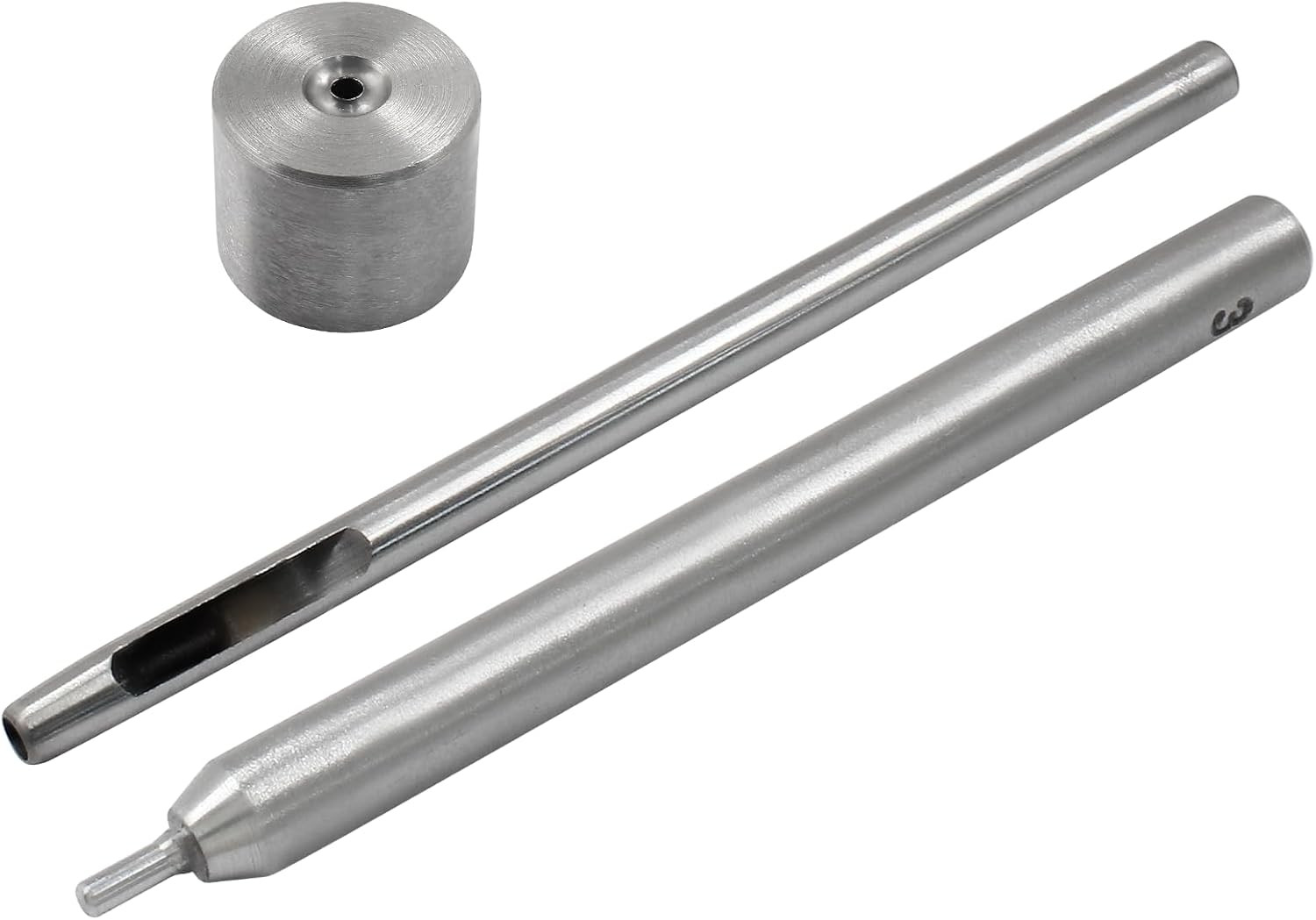 3Mm Eyelet Hole Punch Die Tool Set, Grommet Setter Hollow Punch | Includes Base