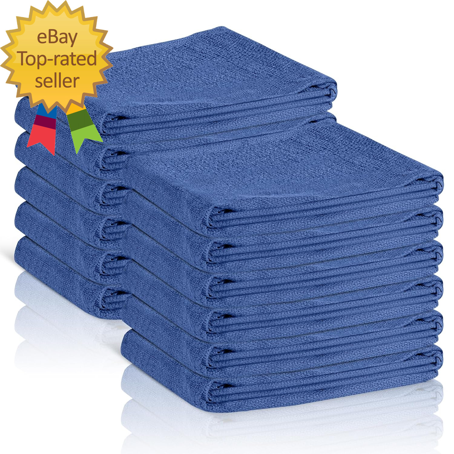 Surgical Towels for Cleaning Huck Towels 12 Pack 100% Cotton Size 15X25 Blue