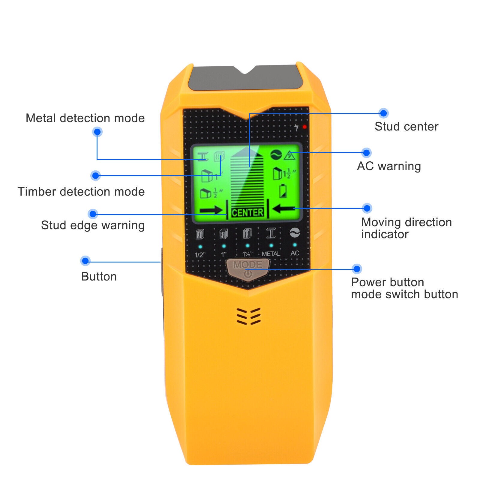 5 in1 Sensor Wall Scanner Pipe Finder Pipe Wire Detector Electronic Stud Locator