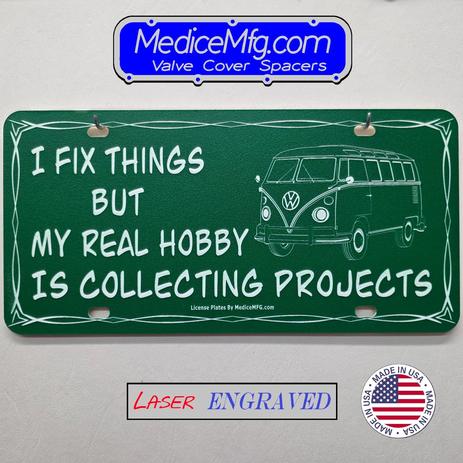 VW Volkswagen Bus 23 Window Funny License Plate Engraved