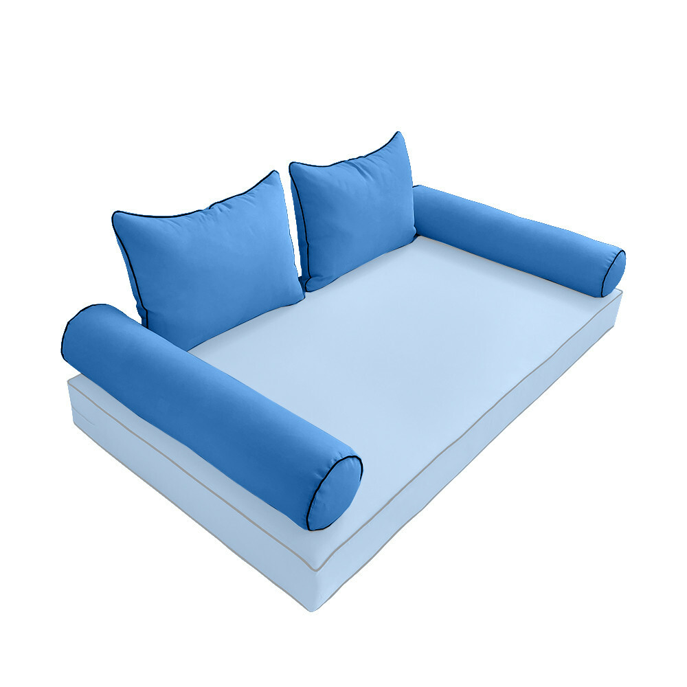 |SLIPCOVER ONLY| S4 Outdoor Bolster Backrest Pillow Cover Contrast Trim AD102