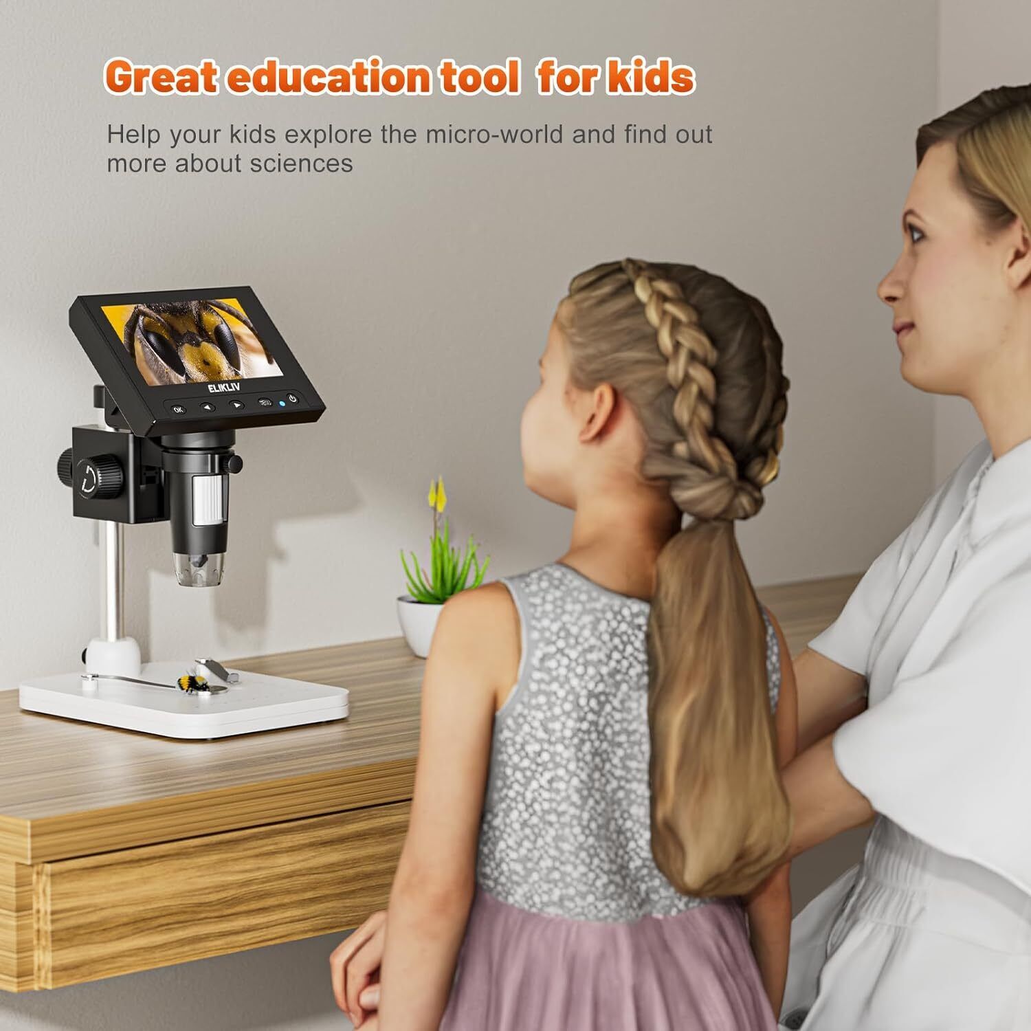 Microscope LCD Digital Coin Microscope 1000x Coin Magnifier 8 Adjustable Lights