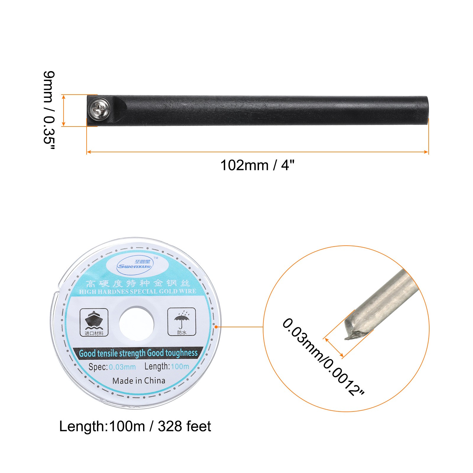 100m Molybdenum Screen Cutting Wire Line with Handle LCD Separate 0.03mm