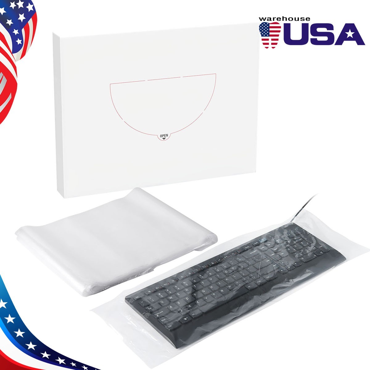 250pc Disposable Computer Keyboard Cover Sleeves 22"x13.7 Universal Fully Cover