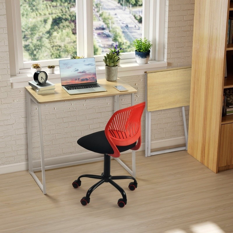 Folding Table Portable Compact Metal Frame Modern Design No Assembly Needed New