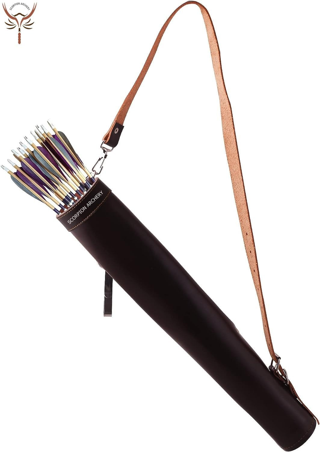 Handmade Leather Back Quiver for Bows - Lightweight & Comfortable Gift