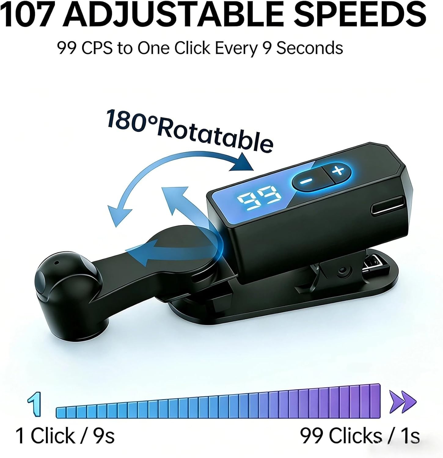 Auto Clicker Tapper for Tiktok iPhone iPad Android Smartphone, Rechargeable Cord