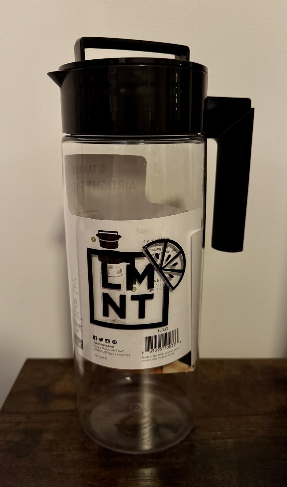 LMNT Branded Lemonade Pitcher - TAKEYA Airtight LIMITED EDITION EXCLUSIVE - NEW