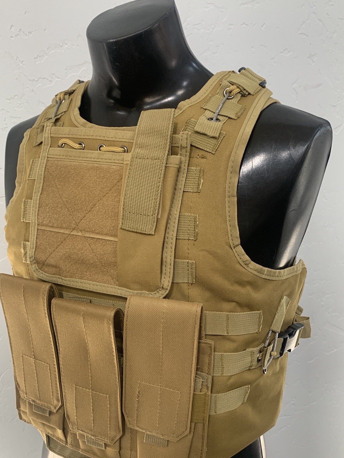 Tactical Plate Carrier Vest FREE police duty ballistic 3A plates body armor USA
