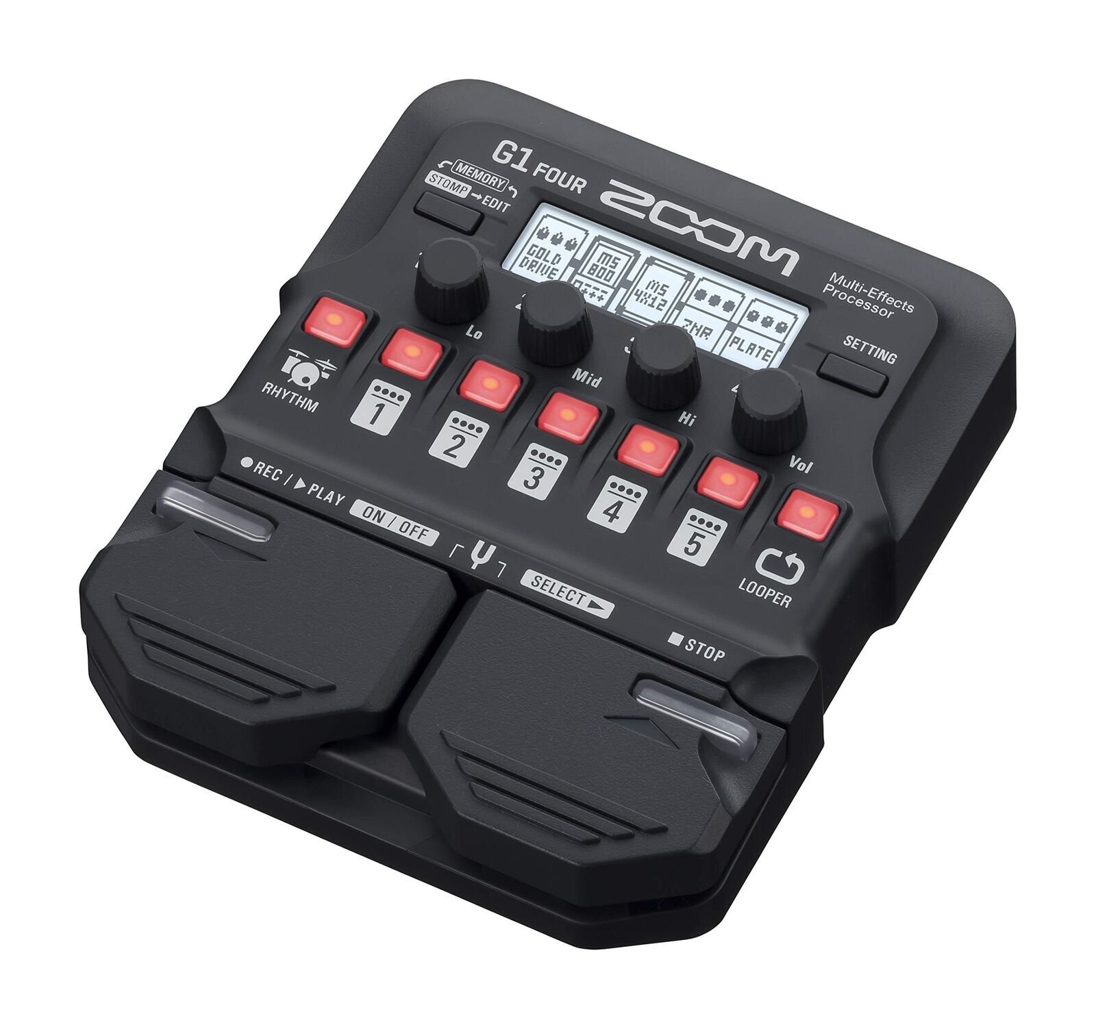 Zoom G1 FOUR Guitar Multi-Effects Processor Pedal, With 60+ Built-in effects,...