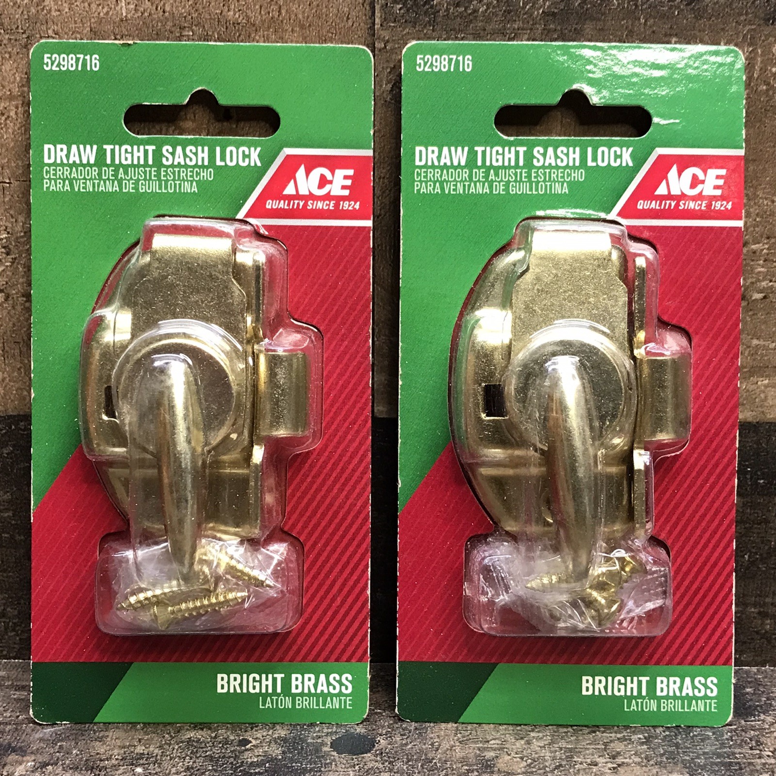 Draw Tight Window Sash Lock Bright Brass Finish Ace Hardware 5298716 *Lot of 2
