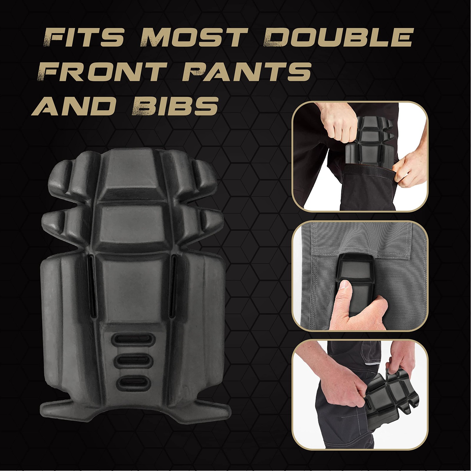 Hmyl Easy Knee Pad Inserts for Work Pants, Uniforms, and Tactical Pants, Brea...