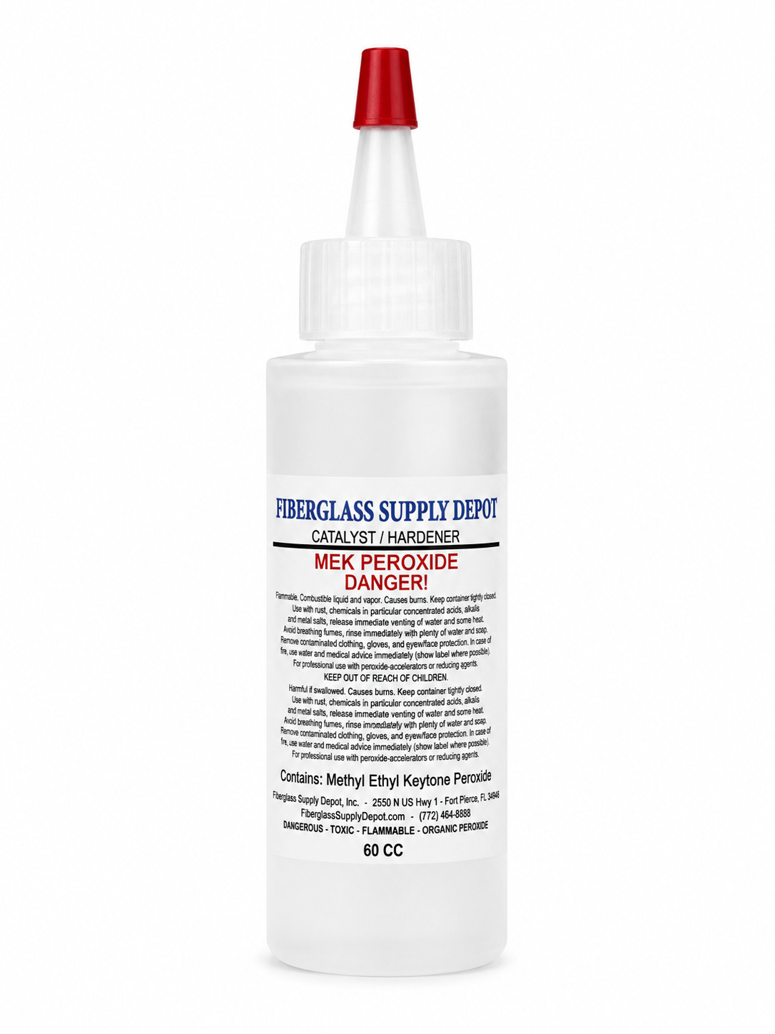 MEK Peroxide Catalyst (MEKP Hardener) - 60CC, Clear