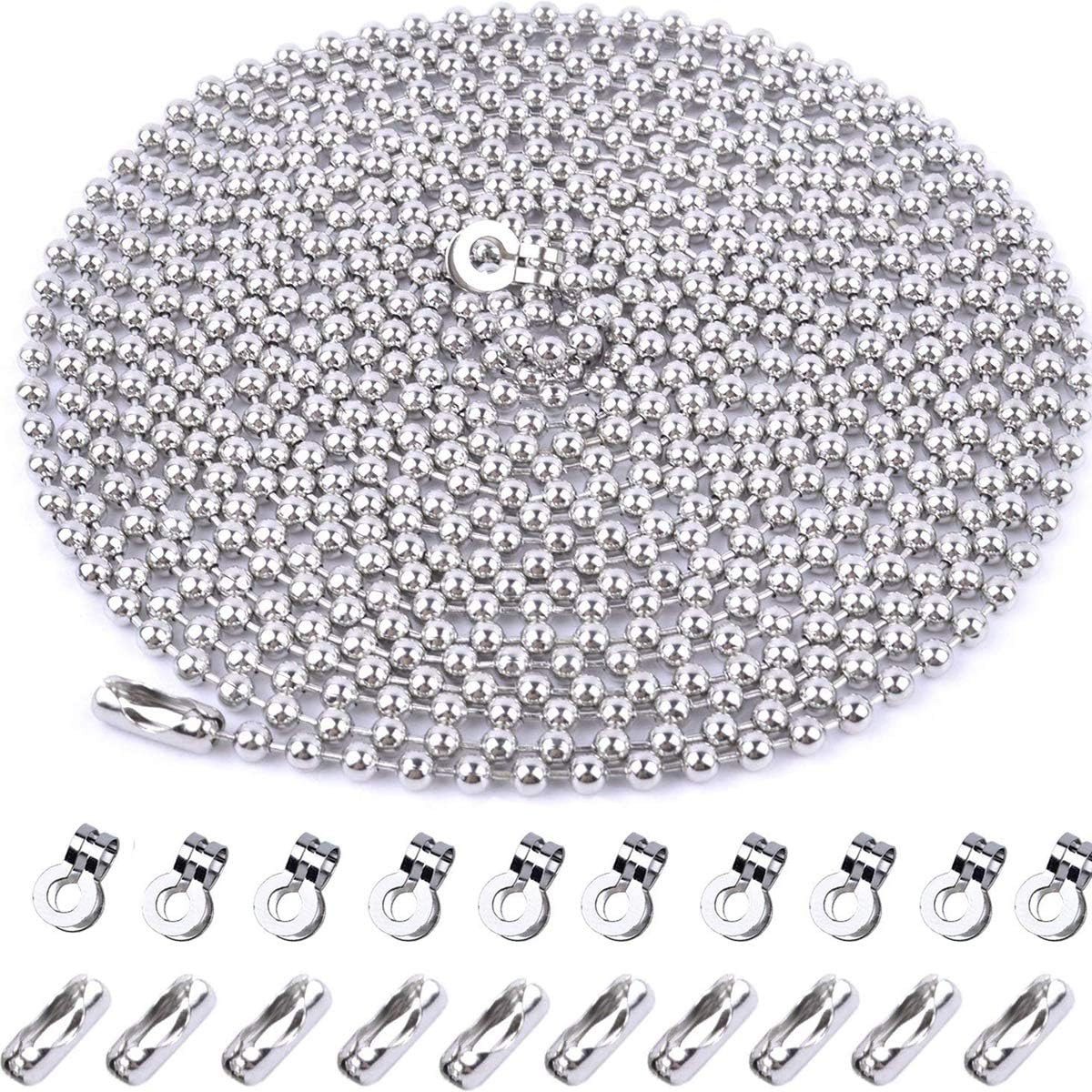 4.5mm Diameter Beaded roller chain pull chain extension with connector 16 Fee...