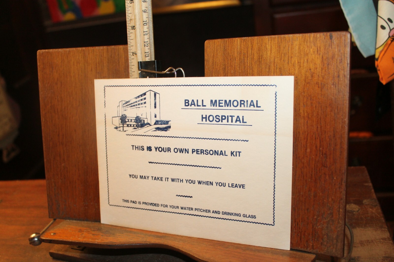 Vintage 1960's Ball Memorial Hospital Water Pitcher Pad