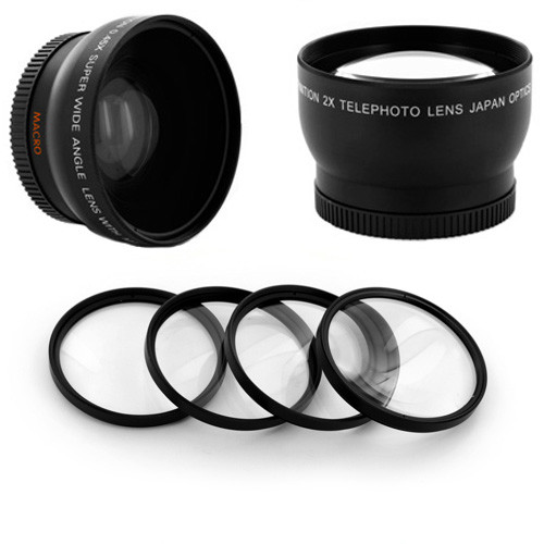 WIDE ANGLE .45x 58MM + Telephoto 2X lens set, MACRO Filter KIT for CANON GL1 GL2
