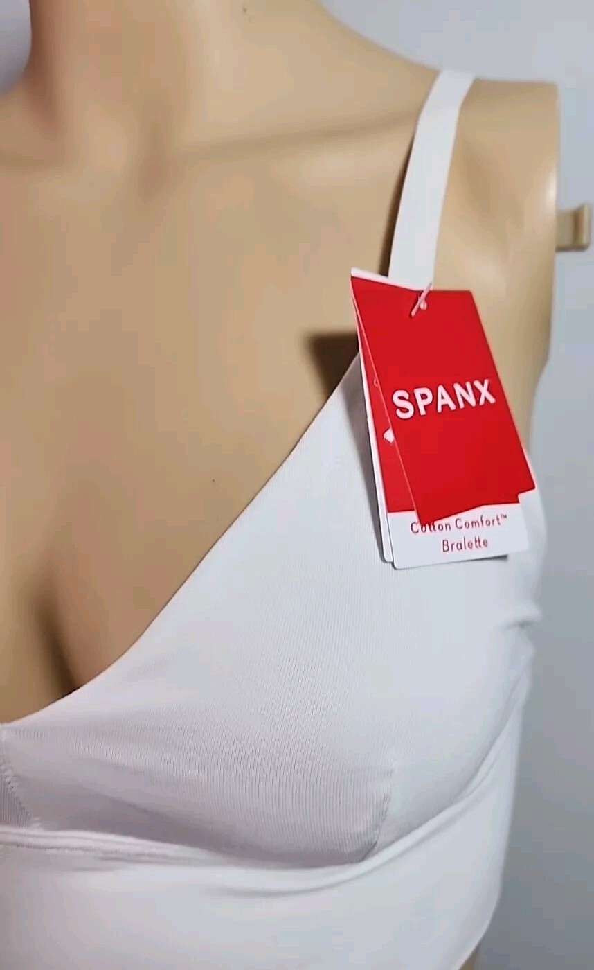 Nwt SPANX Cotton Comfort Bralette Size M White