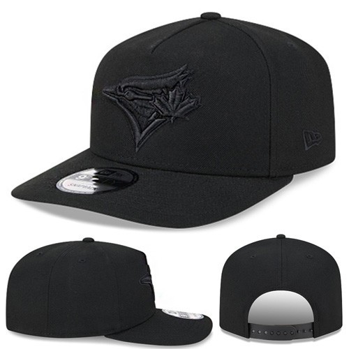 New Era Toronto Blue Jays 950 Snapback Hat MLB Basic Black on Black A-Frame Cap