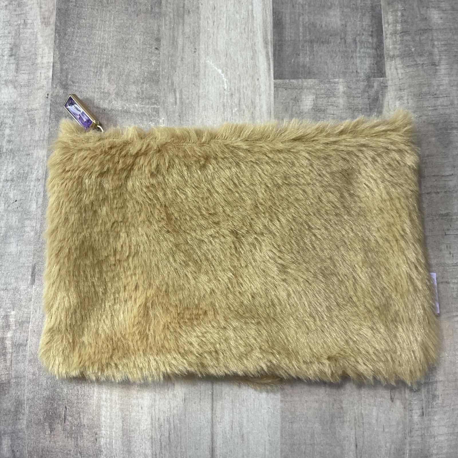 Ipsy November 2025 Brown Faux Fur Zip Makeup Pouch - NWOT - BAG ONLY - EMPTY