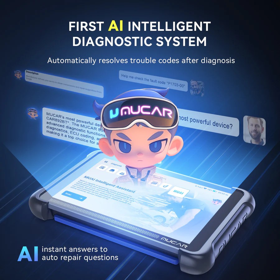 2025 MUCAR 892BT OBD2 Scanner Diagnostic Tool E.CU Coding All System TPMS Scan