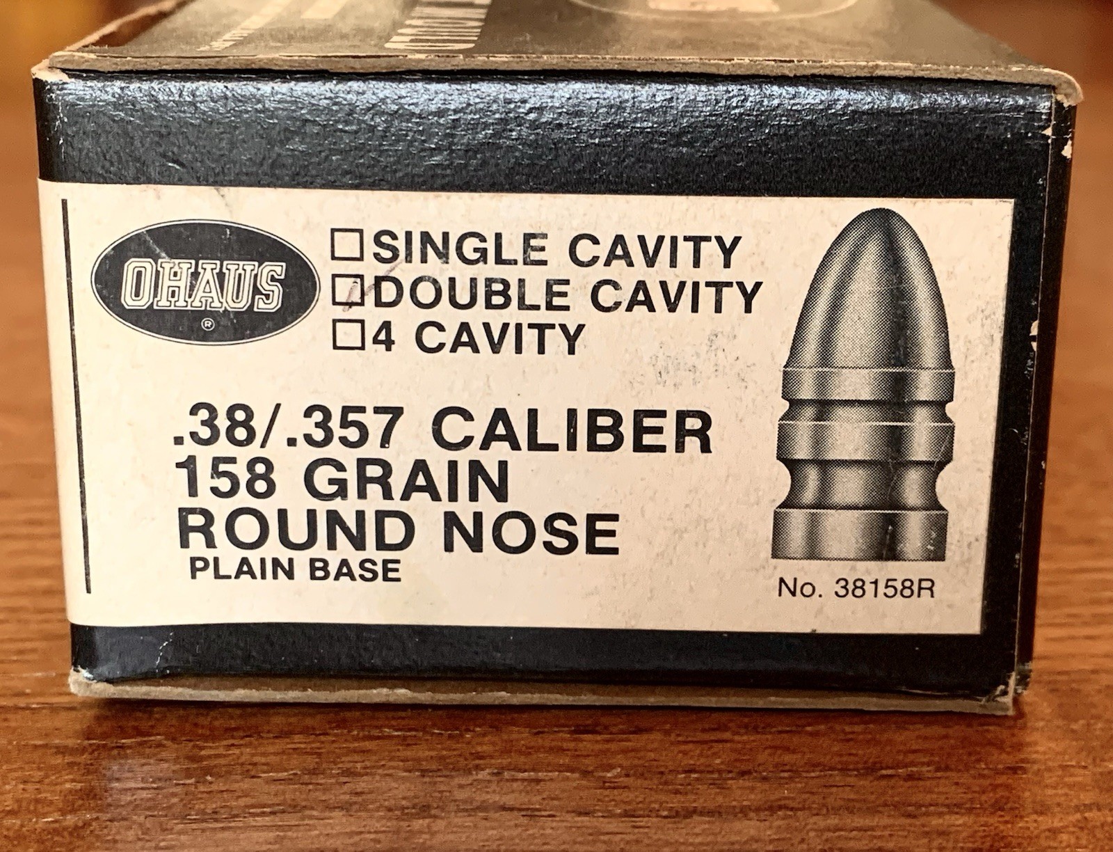 OHAUS Bullet Mould .38/.357 Caliber 158 Grain Round Nose Double Cavity No 38158R