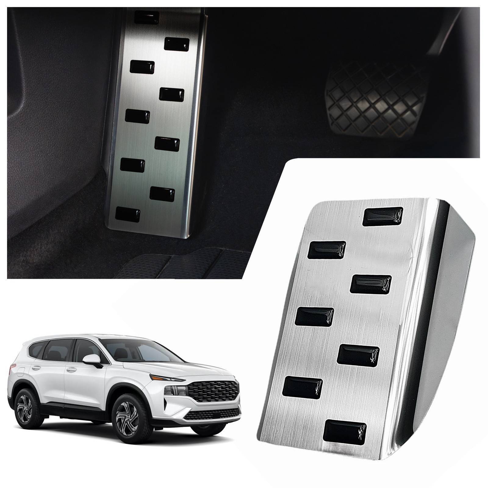 Footrest Plate for Hyundai Santa Fe (TM) 2018-2024 Black | Silver