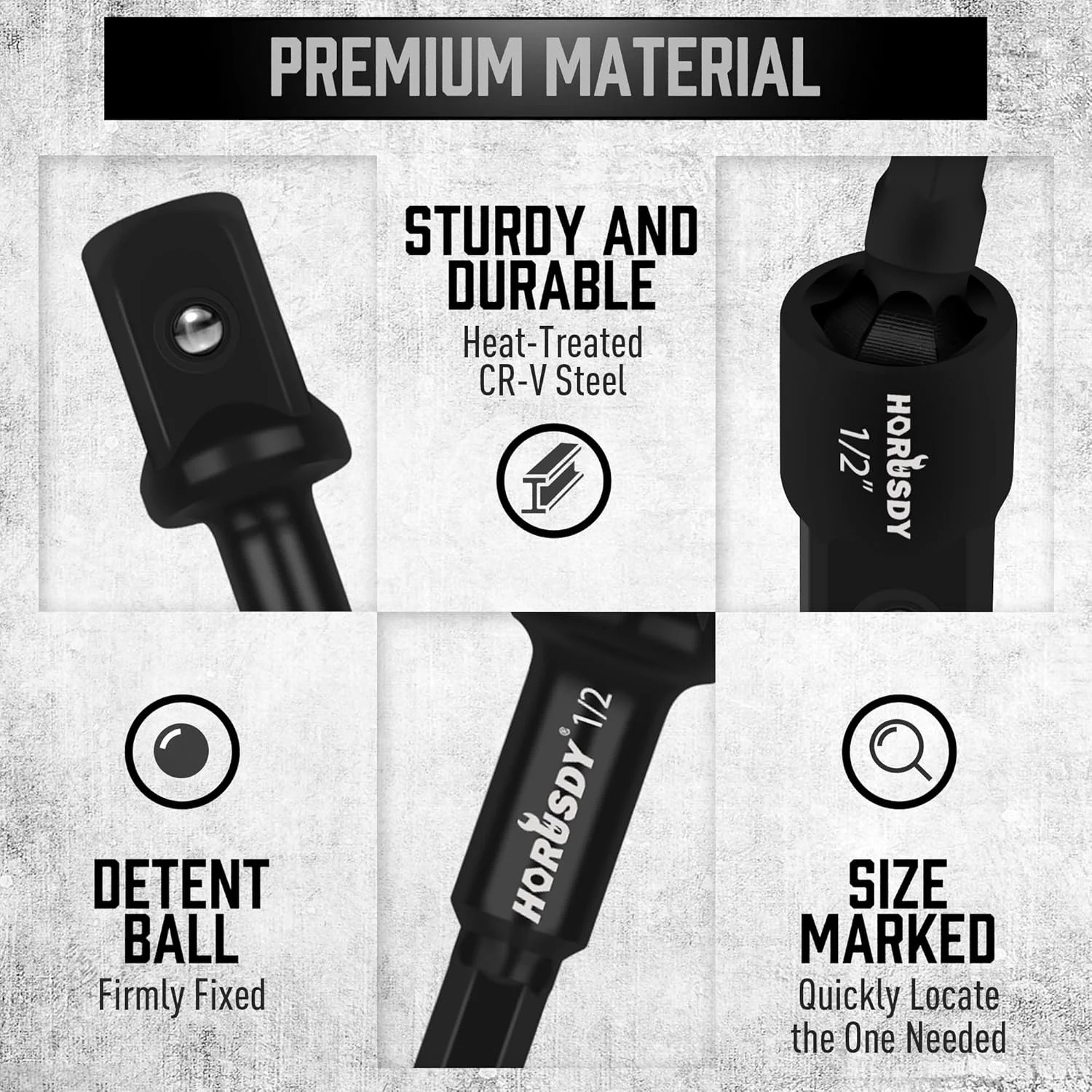 HORUSDY Impact Drill Socket Adapter Set and Universal Joints Socket Set 9-Piece