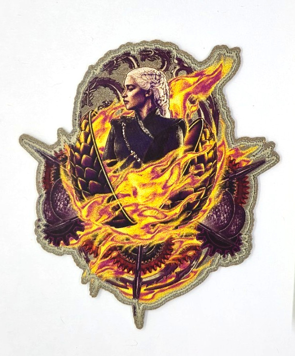 Game of Thrones Queen of Dragons Iron On Embroidered &Printed Patch 3" X 3 5/8"