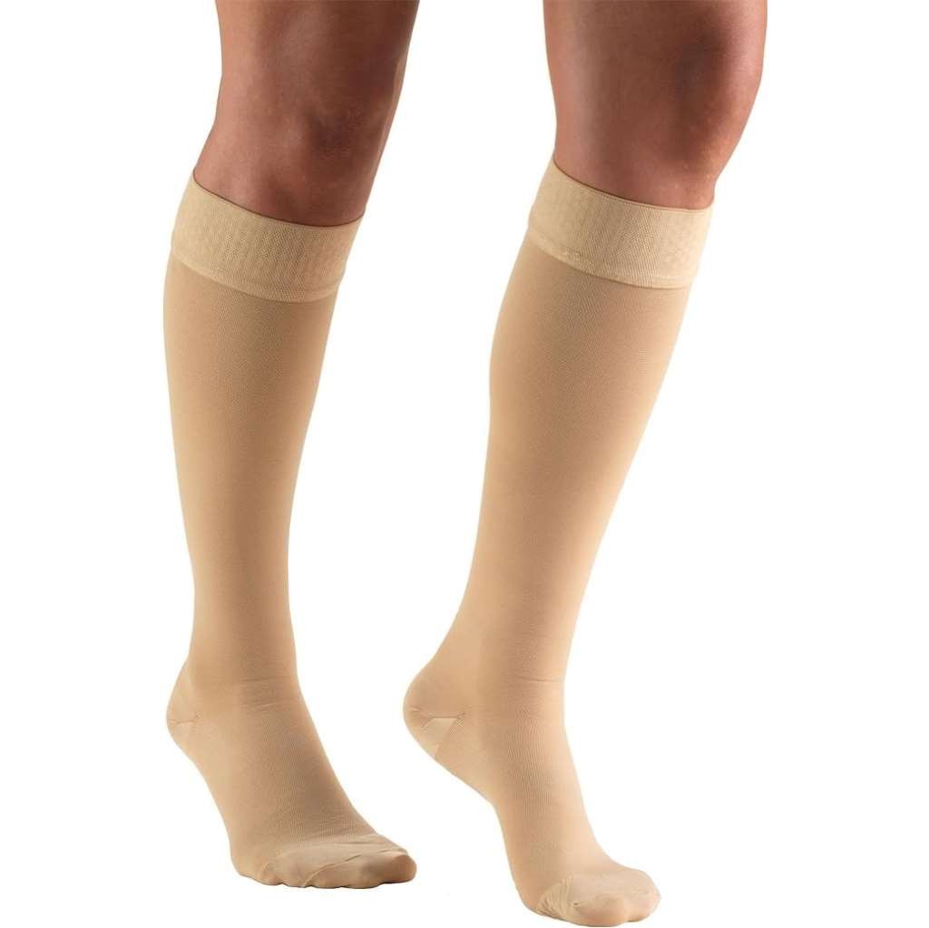 TRUFORM Unisex Below Knee Stockings Dot Band 20-30mmHg (Beige) XXX-Large