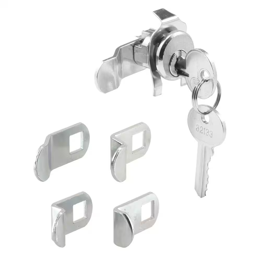 Mailbox Lock, 5 Cam, Nickle Finish, ILCO 1003M Keyway, Opens Counter-Clockwise,