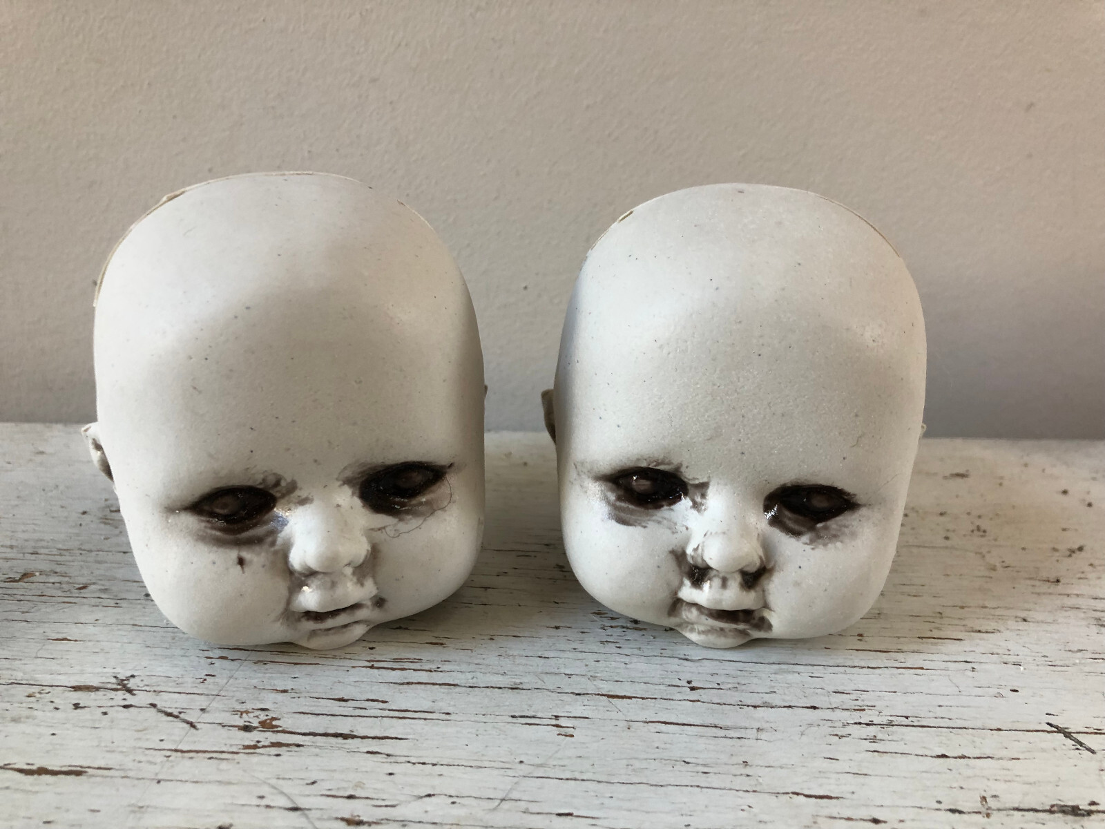 Creepy Baby Doll Heads Halloween Props Decorations Set of 2