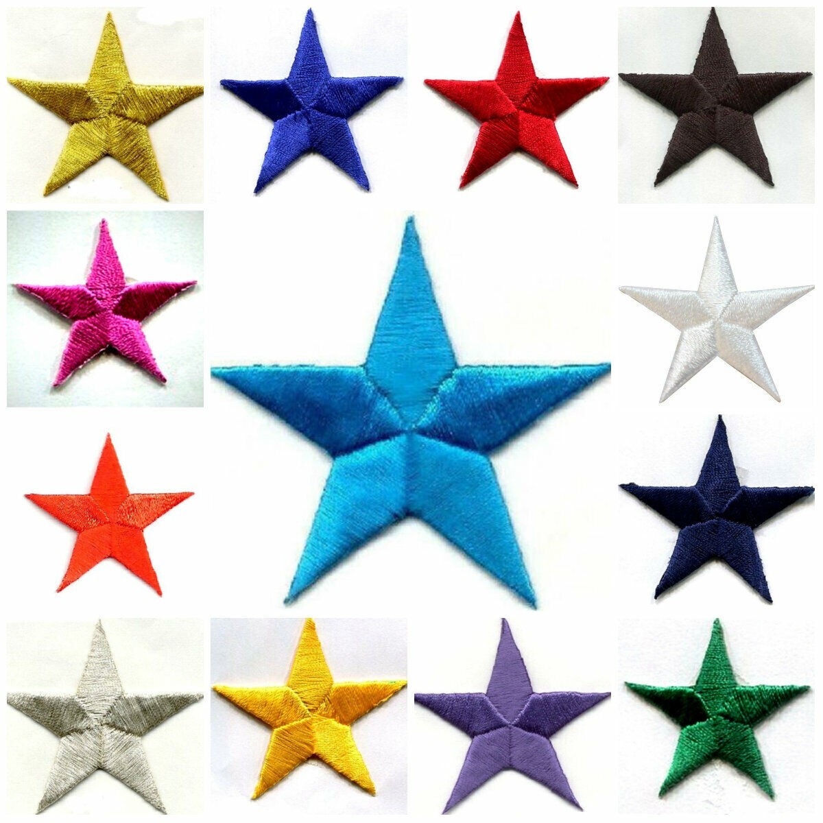 STAR- IRON ON APPLIQUE select size and color FREE SHIPPING