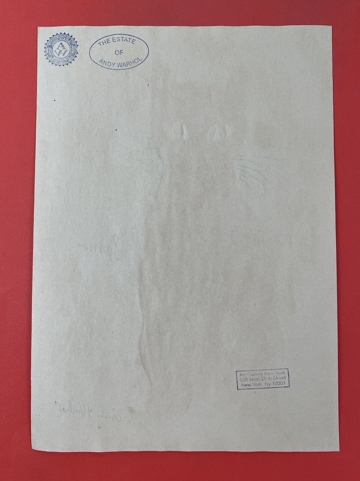 Andy warhol Drawing on paper (Handmade) signed and stamped