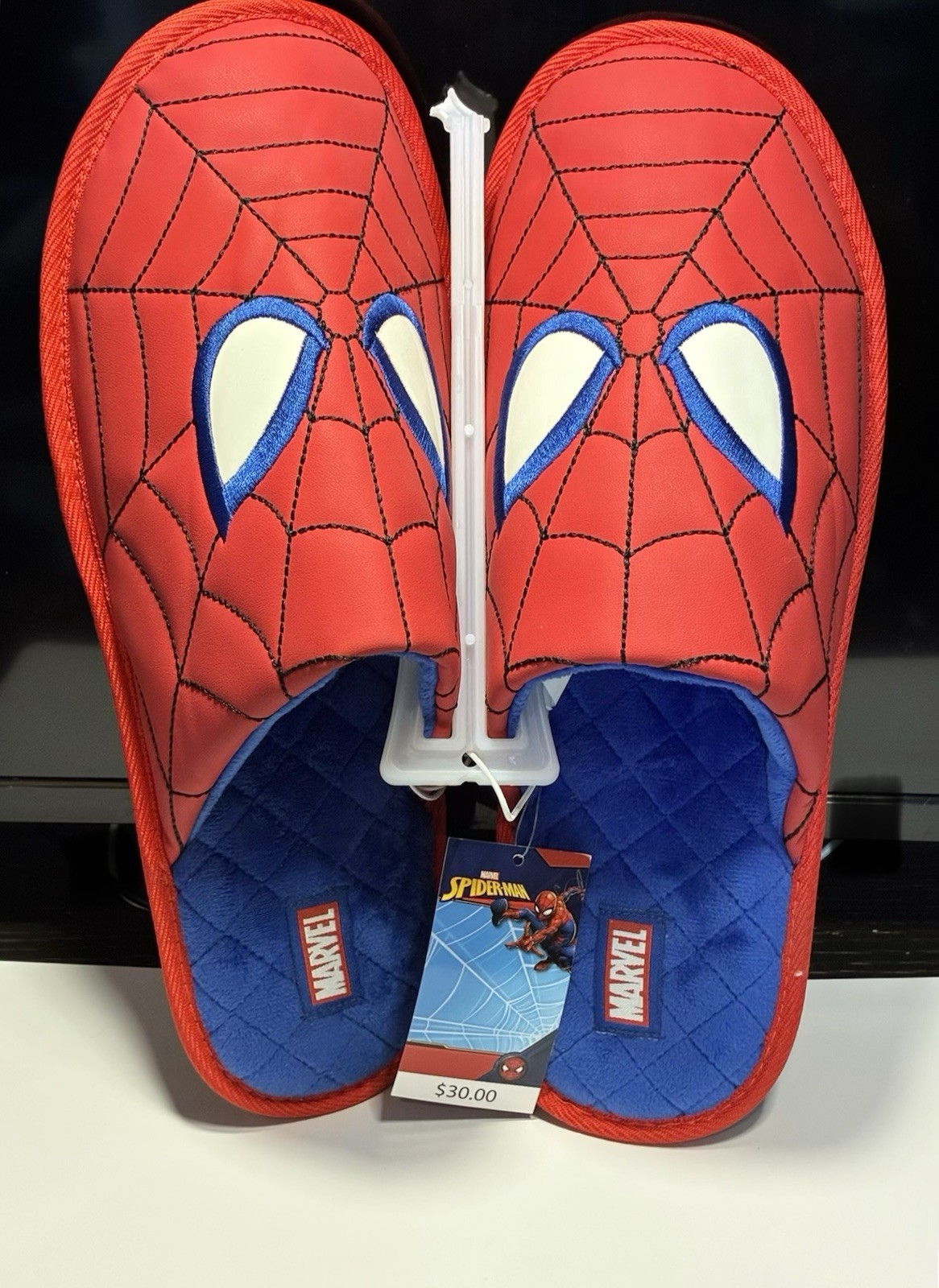 Marvel Spider-Man Slippers XL Spiderweb Indoor Slides NEW