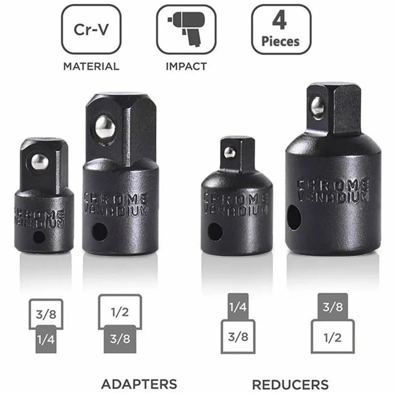 12pcs Impact Socket Adapter & Reducer Set Drill Extension Nut Driver Kit - NEW