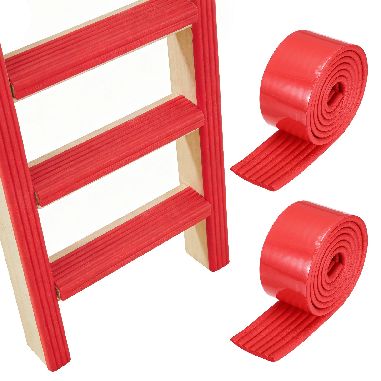 Bunk Bed Ladder Pad, (2m/6.5 Ft, Red)(2 Pcs), Bunk Bed Step Foam Padding