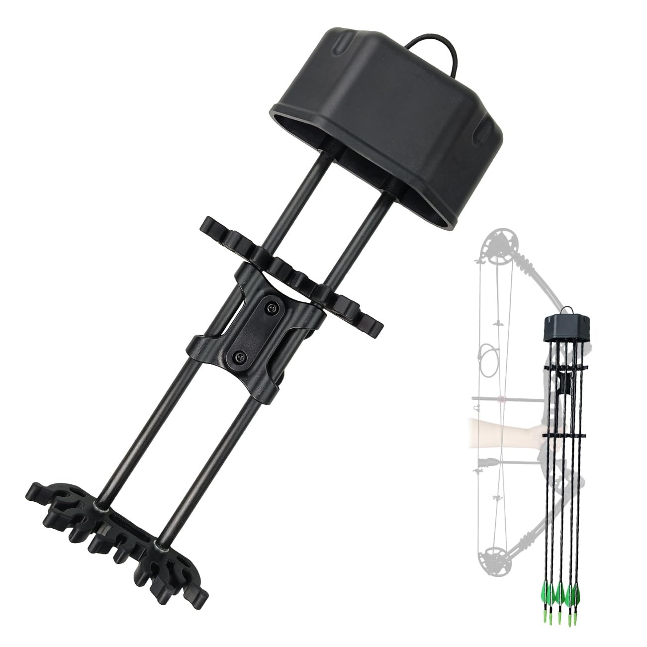 5 Spot Arrow Quiver for Compound Bow Quick Detach Mounted Bracket Potable Arr...