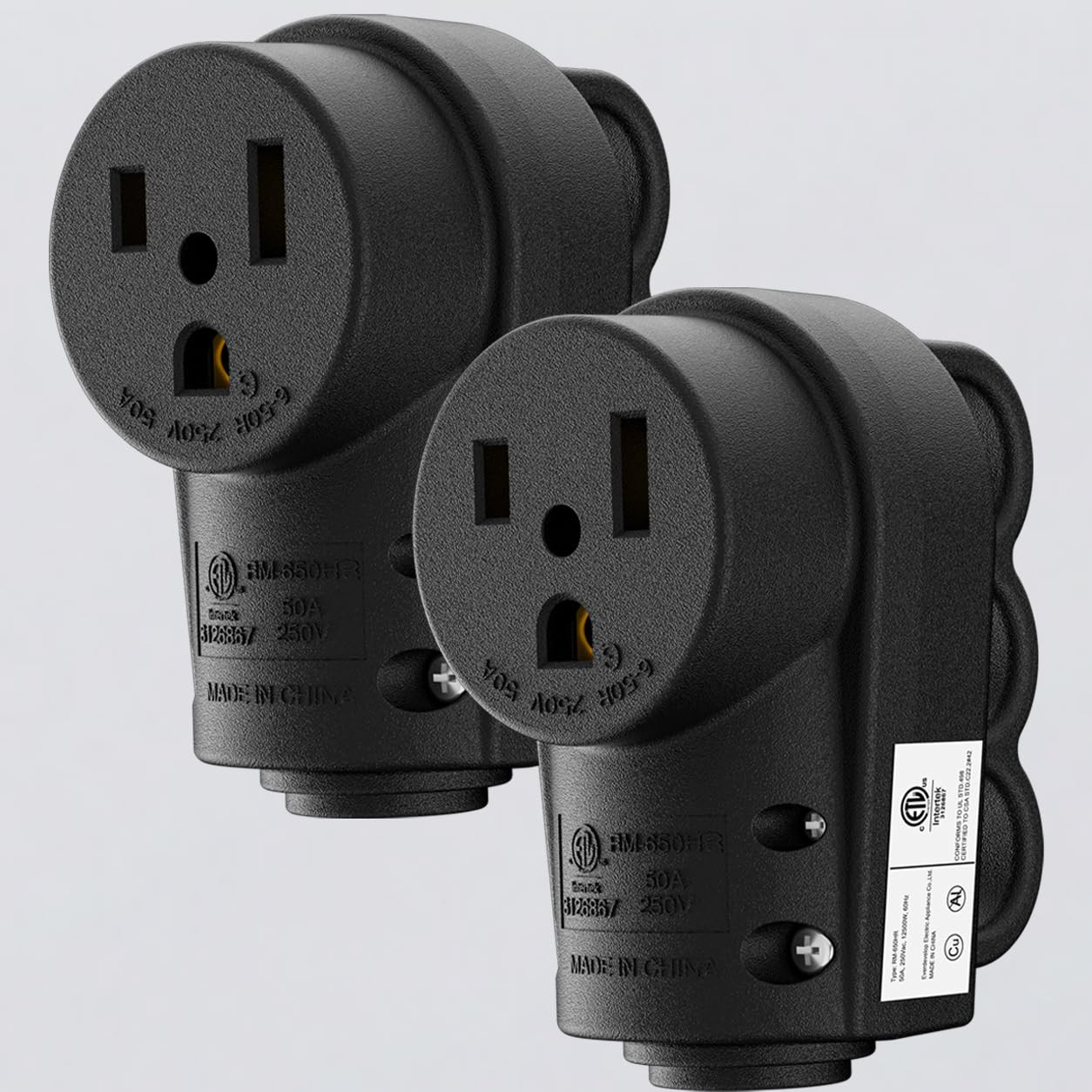 2 Packs Nema 6-50R 50Amp 250V Female Welder Receptacle, 220V Female Plug 50A 250