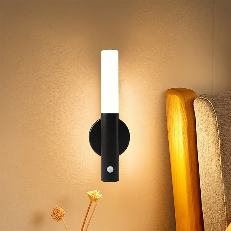 2 Pack Motion Sensor LED Night Light Lights USB Rechargeable Magnetic Wall Lamps