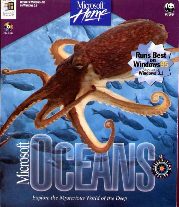 MS Oceans PC CD kids learn explore the mysteries of deep seas life creatures +