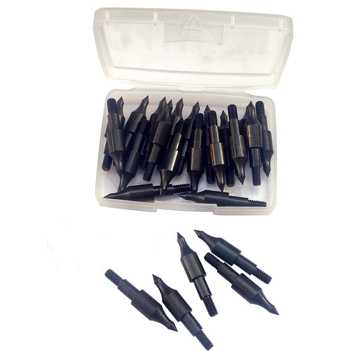 24 Pcs Steel 100 Grain Archery Field Points Arrow Tips for Target Practice