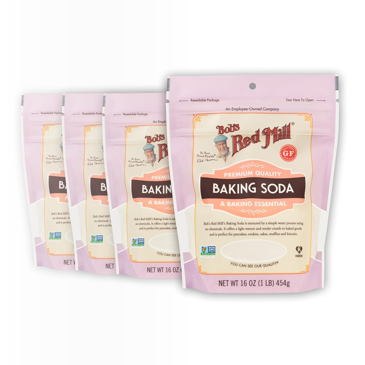 Bob'S Red Mill Baking Soda, 16Oz (Pack of 4) - Non GMO, Vegan, Paleo Friendly, K