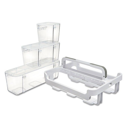 Deflecto 29003Stackable Caddy Organizer 3 Compartment White