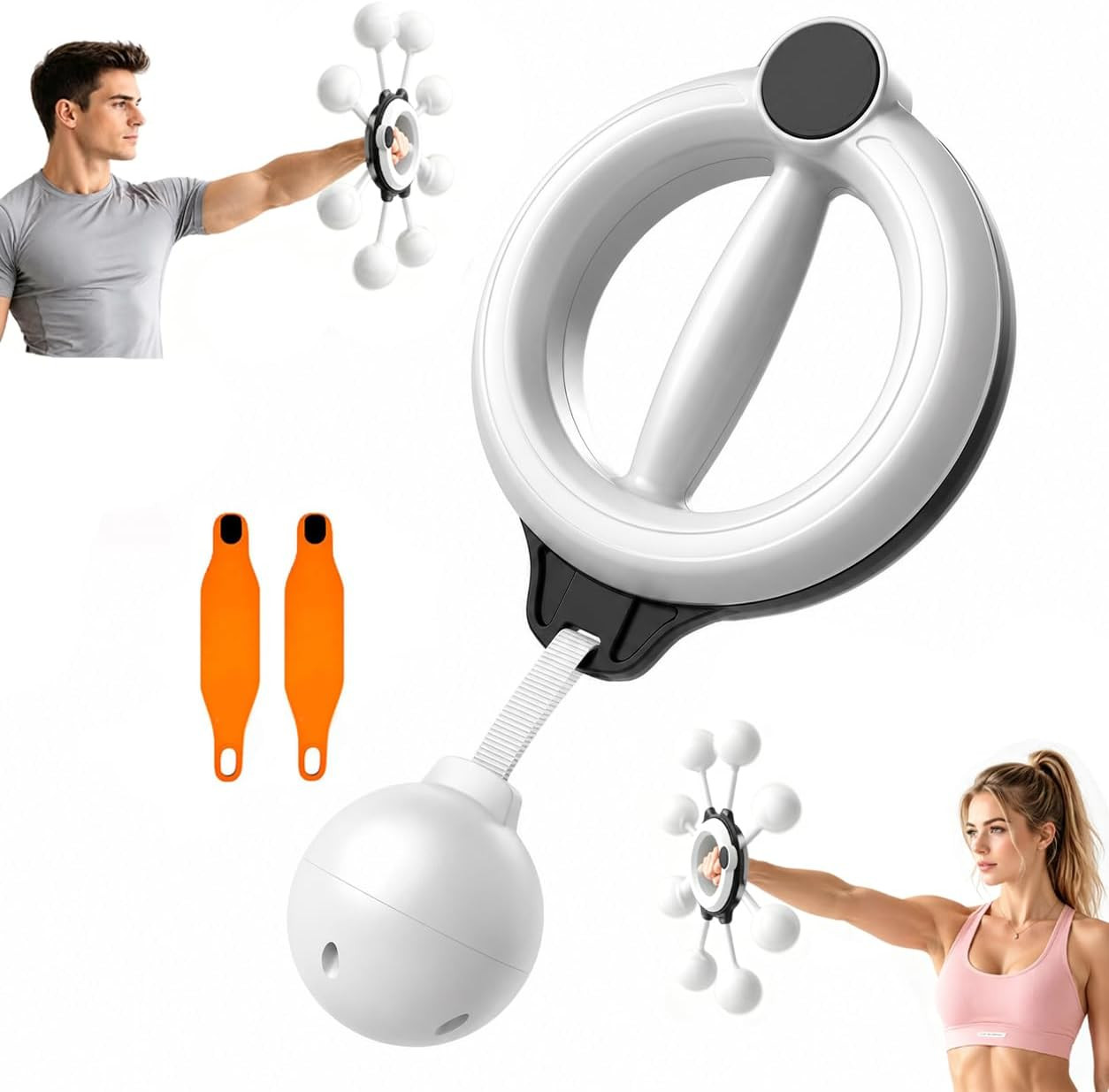 Arm and Shoulder Workout Equipment for Men and Women, 360° Hand-Crank Forearm Tr