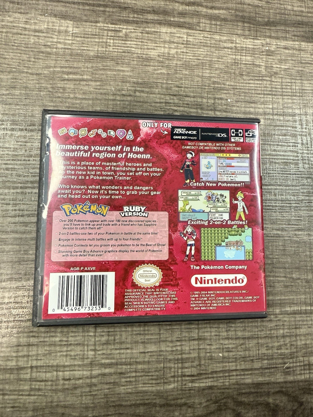 Pokémon Ruby Version Pokemon CASE ONLY Game Boy Advance GBA Box
