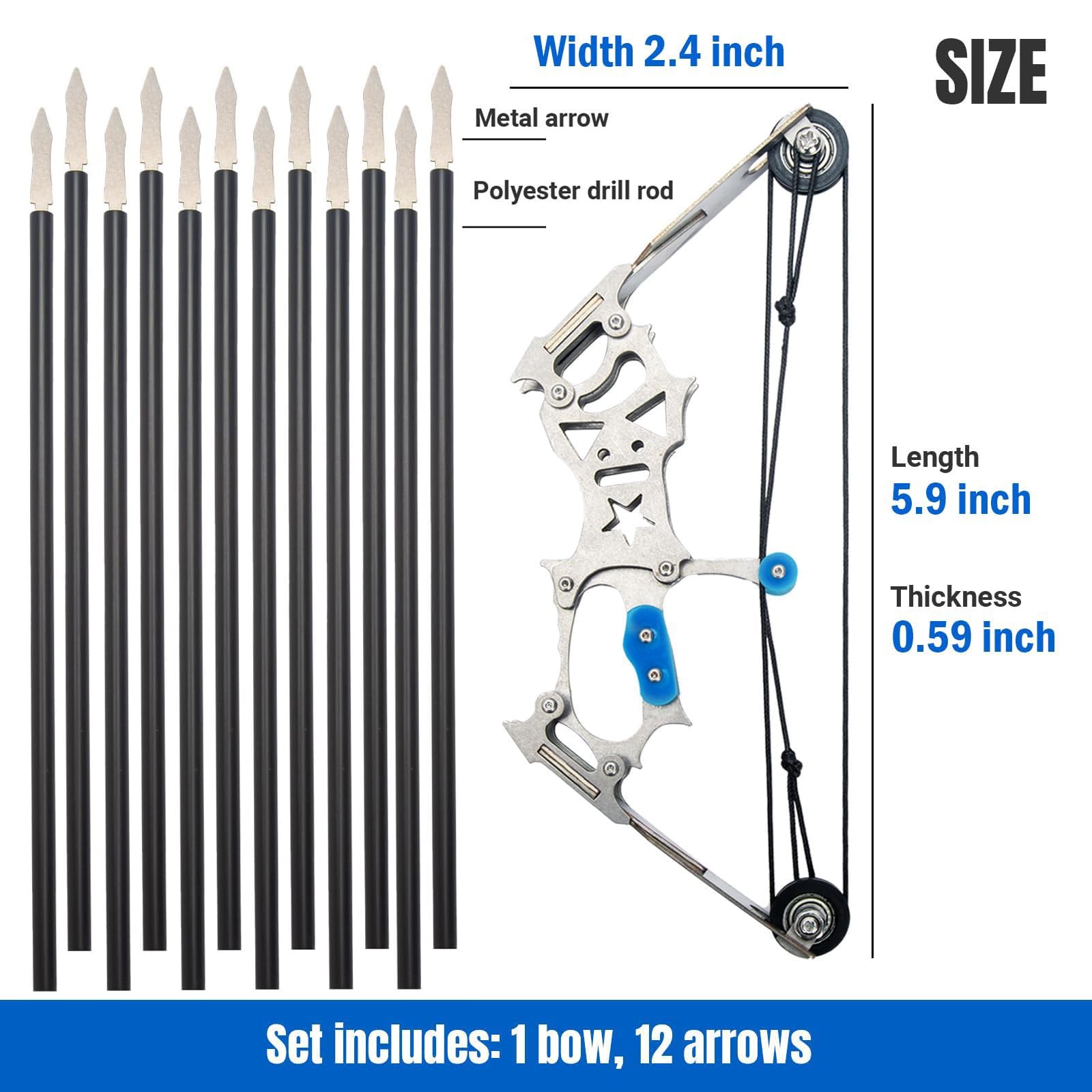 5.9" Compound Bow and Arrow Set, Mini Archery Bow Set with 12 Arrows, Left an...