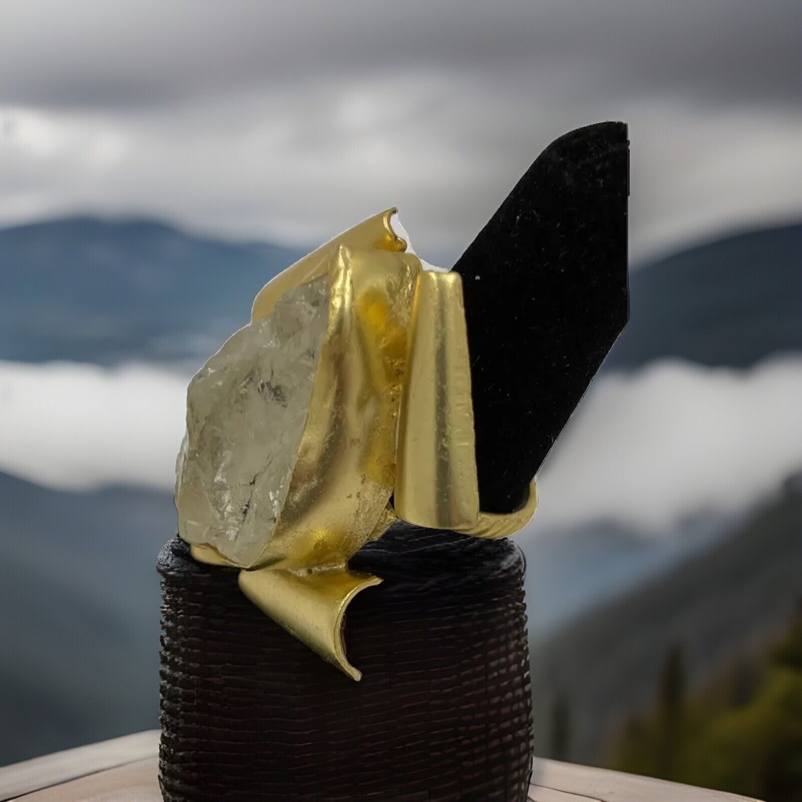 Zeyzey Handmade Crystal Quartz Ring Size 6 Adjustable